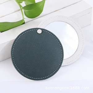 Black Leather Cosmetic Pocket Mirror Logo Custom <strong>Small</strong> <strong>Orders</strong> in Wholesale Pocket Lip Mirrors for Ladies - Product Image 5