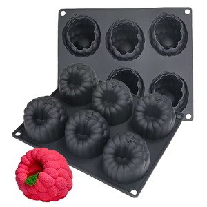 Moules en silicone pour gâteau mousse framboise noire, moules de cuisson 3D pour chocolat, plateau pour savon et bougies, ustensiles de pâtisserie pour boulangerie - Product Image 1