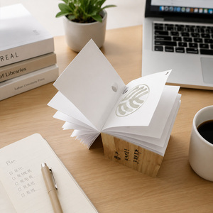 Custom Logo Paper <strong>Notepad</strong> with Pen Holder Sticky Note Memo Cube Block Creative <strong>Desk</strong> Stationery Office School Supplies - Product Image 4
