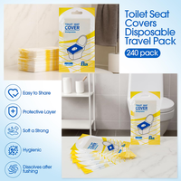 Couvre-siège de toilette biodégradable, pack de voyage, couvre-sièges de toilette en papier soluble dans l'eau pour les touristes, les aéroports et les voyages en avion