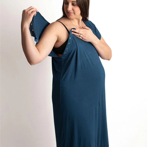 Vestido de <span class=keywords><strong>Maternidad</strong></span> NZMAN Easy-snap para Hospital, Parto y Lactancia, 3 en 1, con Botones para Amamantar, Pijama y <span class=keywords><strong>Bata</strong></span> - Product Image 1