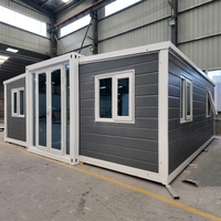 Maison conteneur extensible de 20 pieds - Maison modulaire préfabriquée avec cuisine et salle de bain complètes, prête à l'emploi pour dortoirs, complexes hôteliers et gîtes.