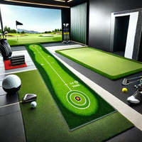 Tapis de golf portable avec logo personnalisé, surface en nylon durable, tapis d'entraînement à poils longs de 3,5 mm pour garage et jardin
