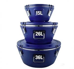 Lot de 3 chauffe-plats isothermes massifs 15L, 26L, 36L – Plats de service thermiques en acier inoxydable pour événements, traiteur, fêtes et banquets - Product Image 1