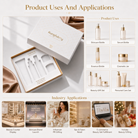 Coffrets cosmétiques personnalisés avec étiquette privée, boîte rigide blanche avec couvercle et base, estampillée à chaud, avec insert en EVA, pour coffret cadeau de soins de la peau
