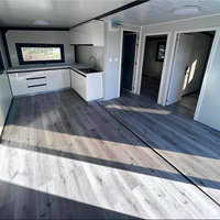 Maison conteneur modulaire préfabriquée de luxe avec 2 chambres et 1 salle de bain, extensible, type capsule, prête à l'emploi