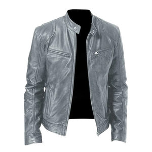 Chaqueta de Cuero para Hombre al por Mayor, Chaqueta Trucker de Cuero Genuino, Prenda Exterior Informal y a la Moda con Botones en la Parte Delantera, Bolsillos en el Pecho y Talla Personalizada - Product Image 4
