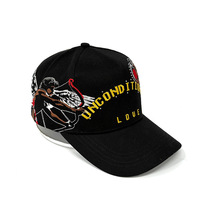Casquette de baseball vintage sportive brodée « Amour Inconditionnel » pour hommes et femmes, noire, avec strass, motif cœur de chérubin, fermeture snapback, respirante