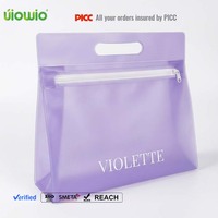 Sac de plage en PVC avec fermeture éclair et logo personnalisé UIOWIO - Pochette de rangement imperméable pour maillot de bain, serviette et accessoires de piscine