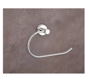 Petit porte-serviette rond moderne en acier inoxydable chromé, écologique, facile à installer, avec garantie de 2 ans, vente directe, utilisation en salle de bain - Product Image 3