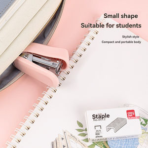   0255 수동 핑크색 학교용 미니 스테이플러 세트 1개 스테이플러 +830개 스테이플 휴대용 사무용 스테이플러 (카톤당 192세트) - Product Image 5