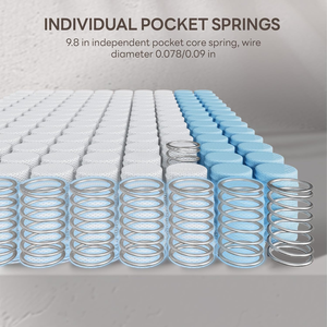 <span class=keywords><strong>Materasso</strong></span> COSTFULL King da 10 Pollici in Memory Foam Gel, Zonato per Alleviare la Pressione, Rivestimento Rimovibile, Durezza Media, Molle Insacchettate Individuali - Product Image 6
