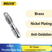 Connecteur banane mâle en cuivre BGEER 4,0 mm de haute qualité, borne de test en métal M5, filetage lanterne pour une connexion sécurisée