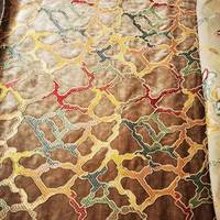 Nouveau design 21102 Maroc, tissu en velours brodé très vendu, tissu de canapé brodé, tissu de coussin A+B