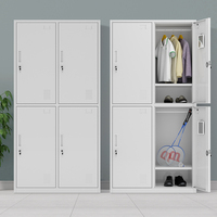 Armoire en acier à 4 portes pour chambre à coucher Armoire de chambre à coucher Armoire de rangement en acier pour vêtements Armoire de rangement pour vêtements des employés