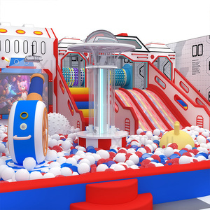 우주 테마 박물관 또는 어드벤처 파크를위한 소프트 플레이 우주선이있는 맞춤형 디자인 수직 어드벤처 허브 - Product Image 2