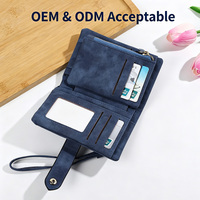 Dompet Kulit PU Hushanqi dengan Kantong Koin, Dompet Wanita Lembut, Dompet Kartu Kredit Multi-slot, Kantong Uang