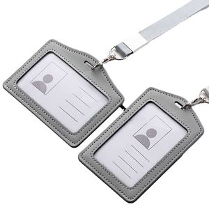 Porte-cartes d'identité et de crédit en cuir Saffiano minimaliste, design vertical sécurisé, pochette pour carte d'identité d'employé gouvernemental de 6 pouces - Product Image 4