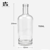 750ml Verre Gin Noir Bouteille En Verre Vide Argent Bouteille De Whisky Bocaux En Verre Pas Cher Verrerie En Gros