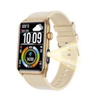 Jam Tangan Pintar G50 1.57in 200x320 Layar Sentuh Penuh SpO2 HRV MET Detak Jantung Tekanan Darah Suhu Tidur Stres Pemantauan Napas IP68 V6.0 H Band Senter 250mAh