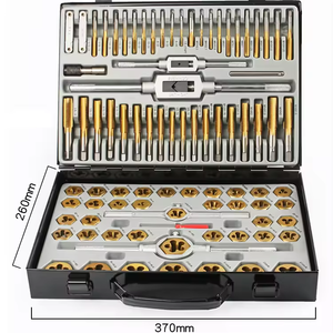 Ensemble d'outils de taraudage <span class=keywords><strong>et</strong></span> de filtrage métriques HSS 86 pièces, kit de taraudage <span class=keywords><strong>et</strong></span> de filtrage en acier au carbone standard, outil de filetage manuel - Product Image 2