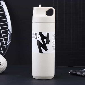 Bouteille d'eau isotherme à double paroi en acier inoxydable de qualité supérieure, anti-fuite, grande capacité, avec paille, portable, idéale pour les voyages et comme cadeau d'affaires - Product Image 2