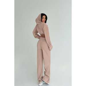 Conjunto de Sudadera con Capucha y Pantalones Deportivos Beige Dixie para Hombre, Cómodo - Product Image 1