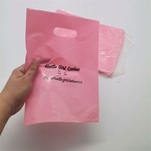 Sacs en plastique pour les courses 2020, sacs de courses pliables avec poignées, sacs d'emballage pour bijoux en plastique avec trou - Product Image 4