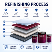Pintura para Automóviles Color Plata 1K, Excelente Capacidad de Nivelación, Elimina los Defectos de Piel de Naranja en las Superficies Pintadas de Automóviles