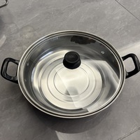 Juego de ollas de acero inoxidable al por mayor, antiadherente, con tapa de vidrio, para cocina diaria en el hogar, pedido a granel