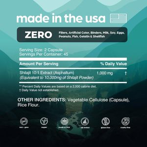 Résine de Shilajit de marque privée, extrait pur et biologique de l'Himalaya, 90 capsules, comprimés portables de Shilajit pour la santé masculine - Product Image 5