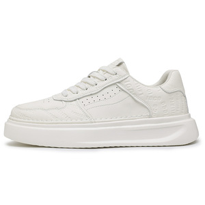 Baskets blanches à lacets pour hommes, style européen et britannique, à semelle épaisse, respirantes, fines, antidérapantes, tendance printemps - Product Image 5