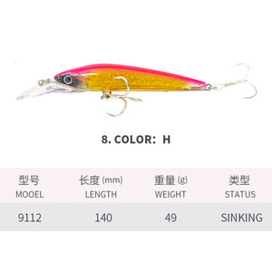 Cebos de Pesca de agua salada 140mm 49g hundimiento lento juego grande curricán señuelo caballa atún Pesca - Product Image 6