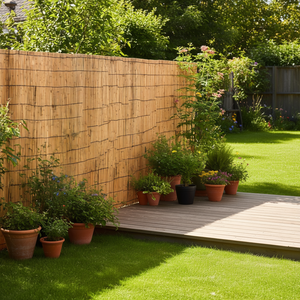 Paravent en bambou tressé 4 m x 1 m, écran d'intimité extérieur, séparateur de pièce rustique, design pliable sans cadre - Product Image 2