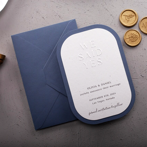 Exquisita Invitación de Boda con <span class=keywords><strong>Arco</strong></span>, Papel de Algodón con Letras en Relieve, Elegante y Moderna para Banquete de Matrimonio - Product Image 1