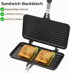 Popular Portable Sandwich Cake Mold Aluminium Roasting <b>Pan</b> Outdoor Use Two Side Breakfast Sandwich Grill <b>Pan</b> - Product Image 4