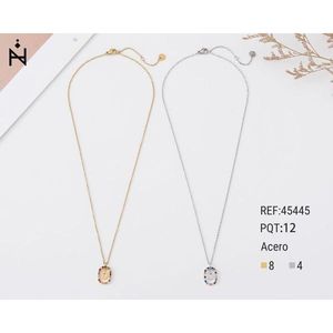 Collana con Ciondolo a O in Oro e Argento, Acciaio 45445, 12 Pezzi - Product Image 1