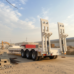 Semi-remorque surbaissée hydraulique multi-essieux de 25 à 100 tonnes pour le transport de marchandises en vrac, dimensions de semi-remorque surbaissée de 100 tonnes à vendre - Product Image 4