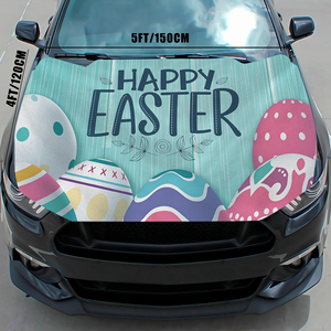 5X4ft Custom Car Hood Cover <b>Flags</b> Easter Bunny Festival Sports Games Suitable for Most Cars Best Gift Hood Cover - Product Image 1