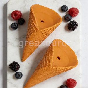 Figurine réaliste de cornet de gaufre et de crème glacée, en plastique PVC écologique, coque imitation croquante, décoration alimentaire factice réaliste, motif cœur - Product Image 6