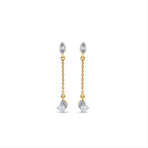 Luxurious Marquise Cut Diamond Drop <b>Earrings</b> Featuring Stunning Design Perfect For Evening And Bridal Looks From India - Product Image 2