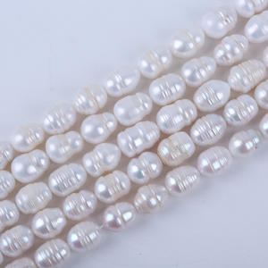 Collier de perles d'eau douce en forme de riz fait à la main, 12-13 mm, perles naturelles en vrac pour la fabrication de bijoux DIY - Product Image 4