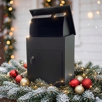 Boîte de dépôt de colis en métal intelligente avec 2 serrures à clé pour une livraison sécurisée de colis et de courrier, durable, étanche, 60x45x10cm, design décoratif