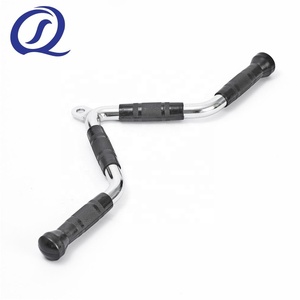 Accesorio Multifuncional para Máquinas de Gimnasio, Barra en <span class=keywords><strong>V</strong></span> para Bíceps y Tríceps con Agarres Redondos de Acero, Goma y TPR - Product Image 2