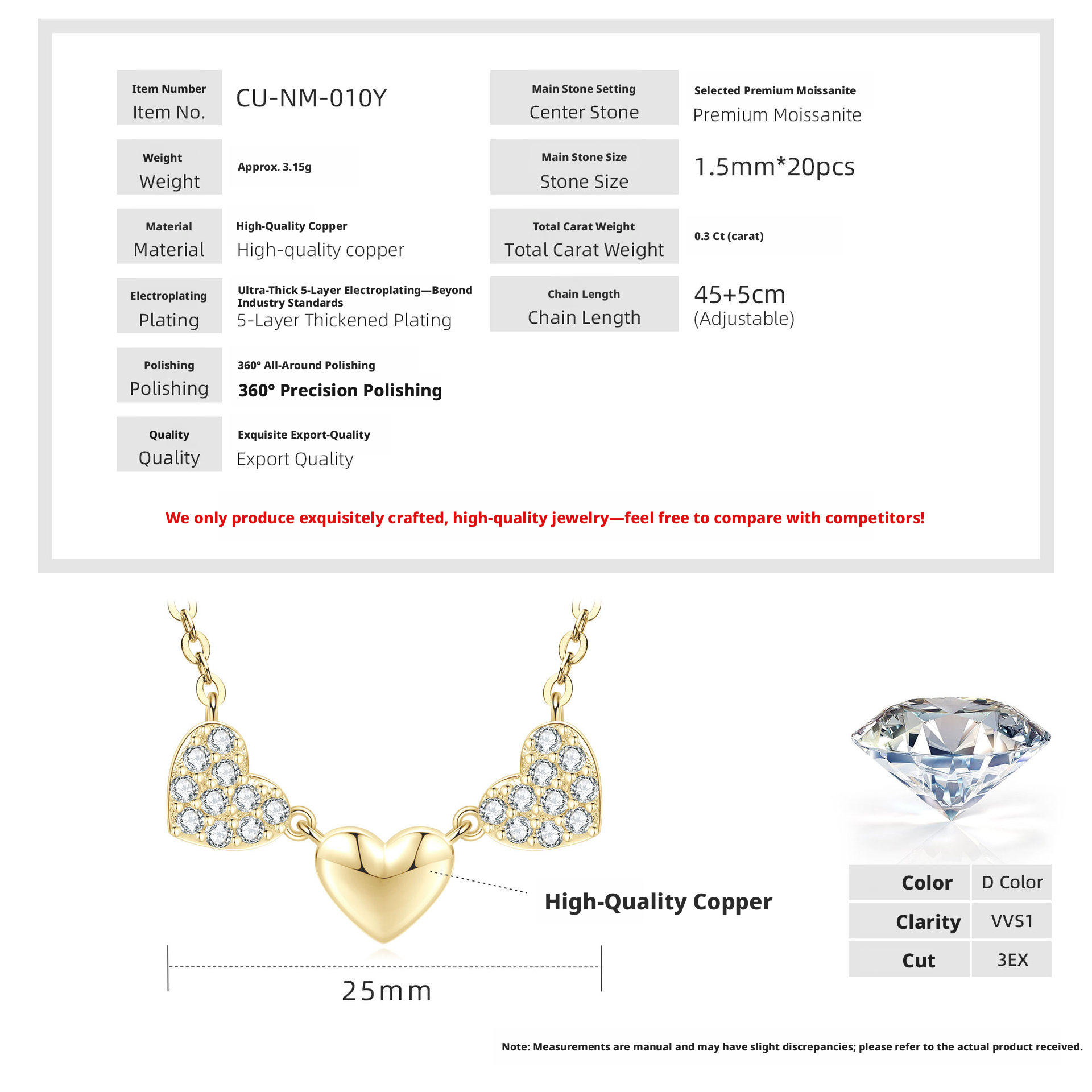 Eternal Heart Pendant Necklace[KYellow]