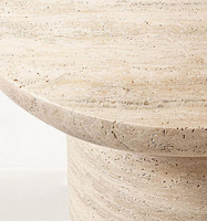 Table basse en marbre travertin naturel minimaliste de luxe pour salon