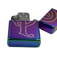 Briquet à cigares vintage de luxe multicolore arc-en-ciel en argent avec logo, accessoire de fumeur, briquet avec logo