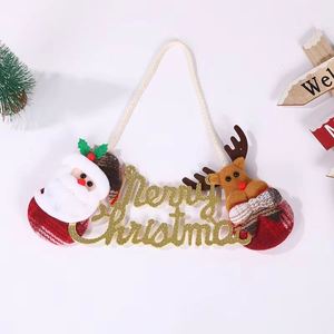 Handmade Modern Christmas <b>Small</b> Door Hanging Cute Fabric <b>Wreath</b> Three-Dimensional Ornaments Santa Claus Snowman - Product Image 3