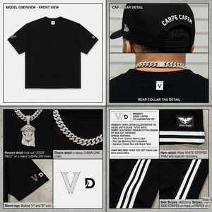 เสื้อยืดโออีเอ็มสีดำ ผ้าคอตตอนหนา ทรงโอเวอร์ไซส์ สำหรับผู้ชาย แบบเรียบ ไม่มีลาย พิมพ์ได้ เหมาะสำหรับวิ่ง แขนสั้น สีพื้น - Product Image 3