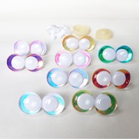 Yeux 3D désalignés blancs de 14mm à 35mm avec effet Laser holographique décalé couleur de la pupille paillettes pour poupée en peluche faisant du bricolage